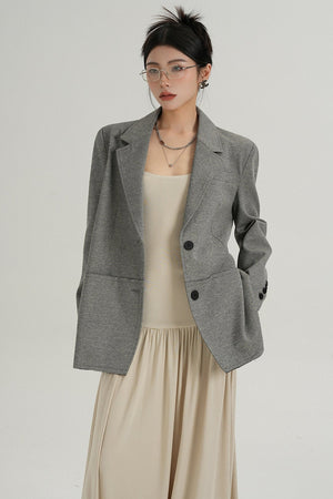 Temperament Gray Long Sleeve Blazer
