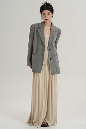 Temperament Gray Long Sleeve Blazer