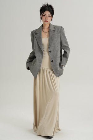 Temperament Gray Long Sleeve Blazer