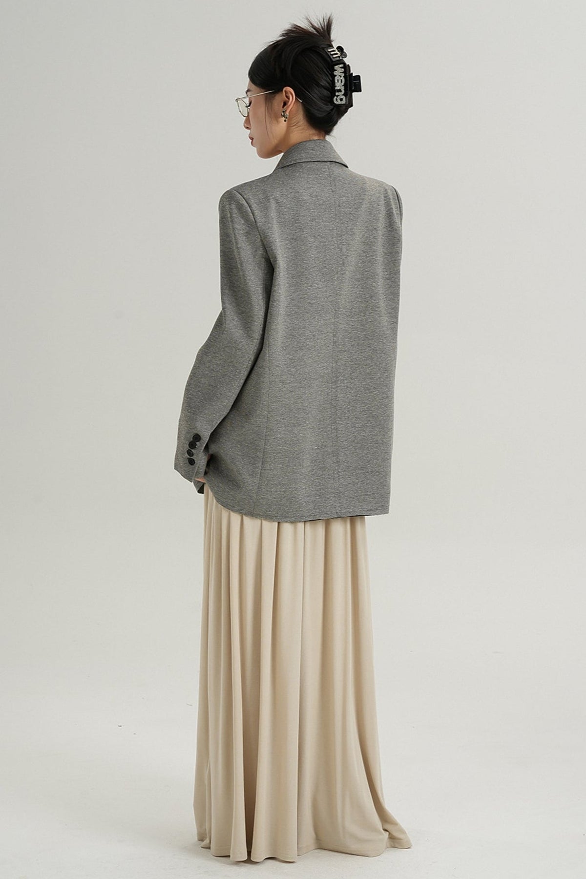 Temperament Gray Long Sleeve Blazer