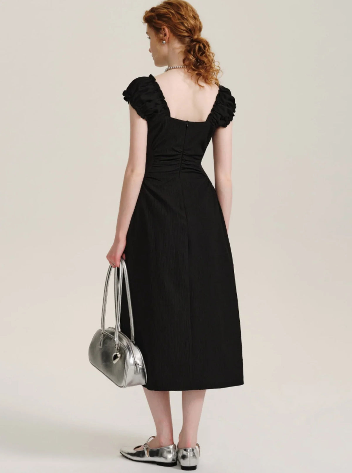 Temperament Puff Sleeve Long Dress