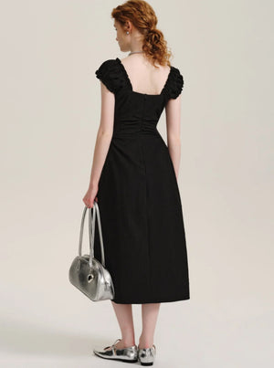 Temperament Puff Sleeve Long Dress