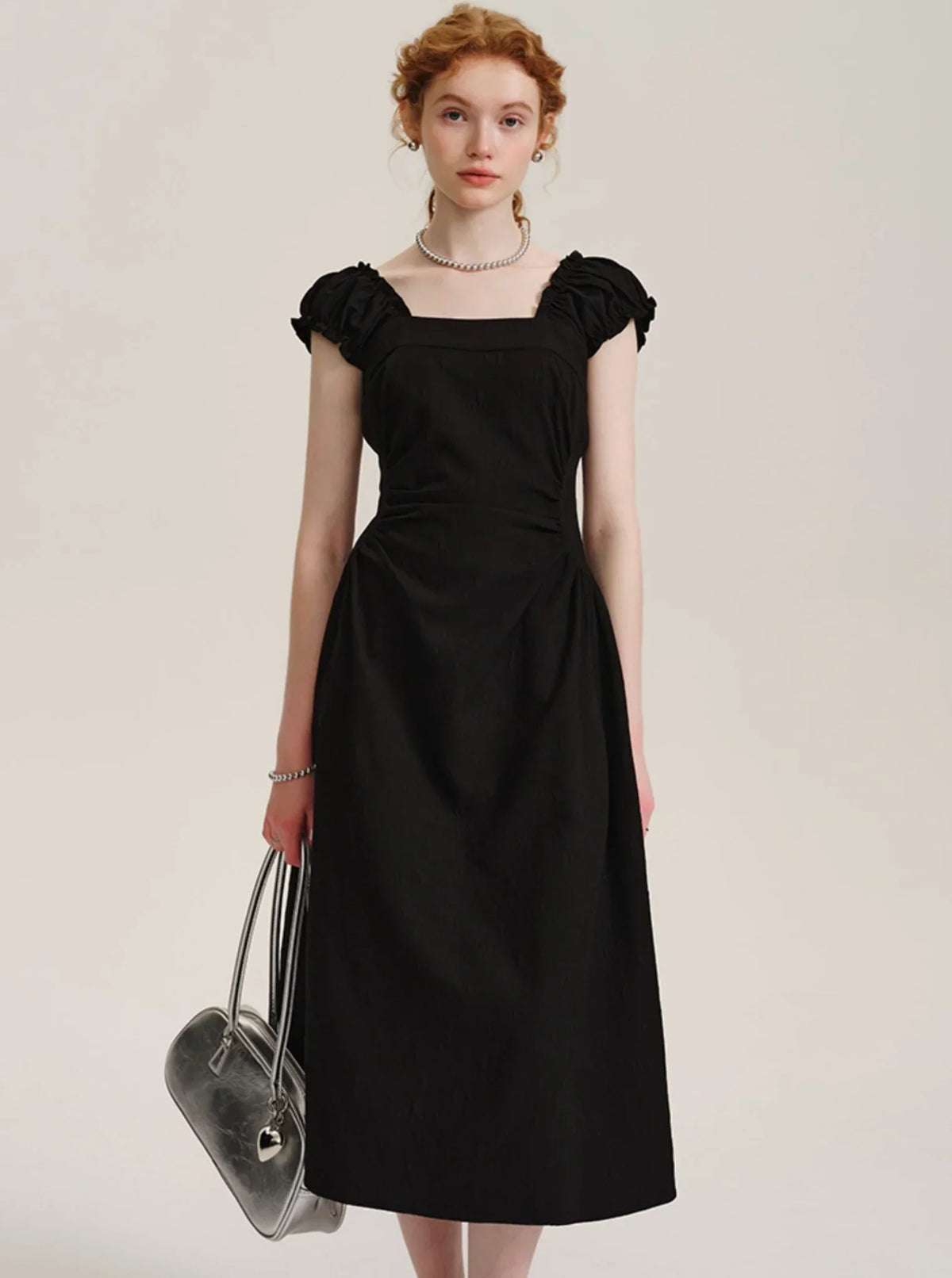 Temperament Puff Sleeve Long Dress