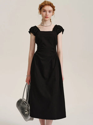 Temperament Puff Sleeve Long Dress