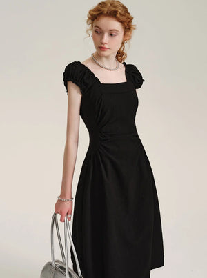 Temperament Puff Sleeve Long Dress