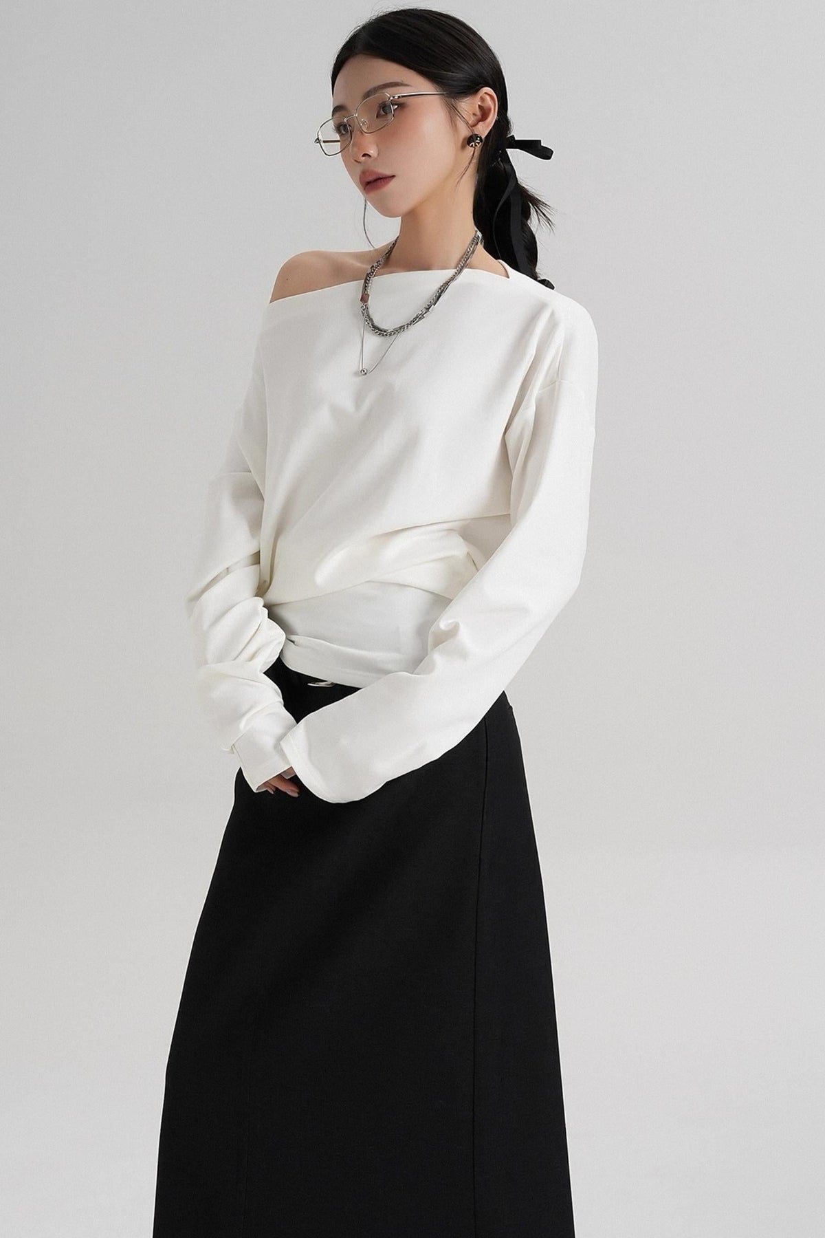 Temperament Shoulder T-shirt
