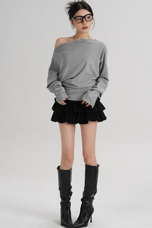 Temperament Shoulder T-shirt