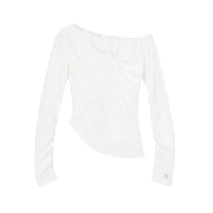 Temperament Slanted Shoulder T-Shirt