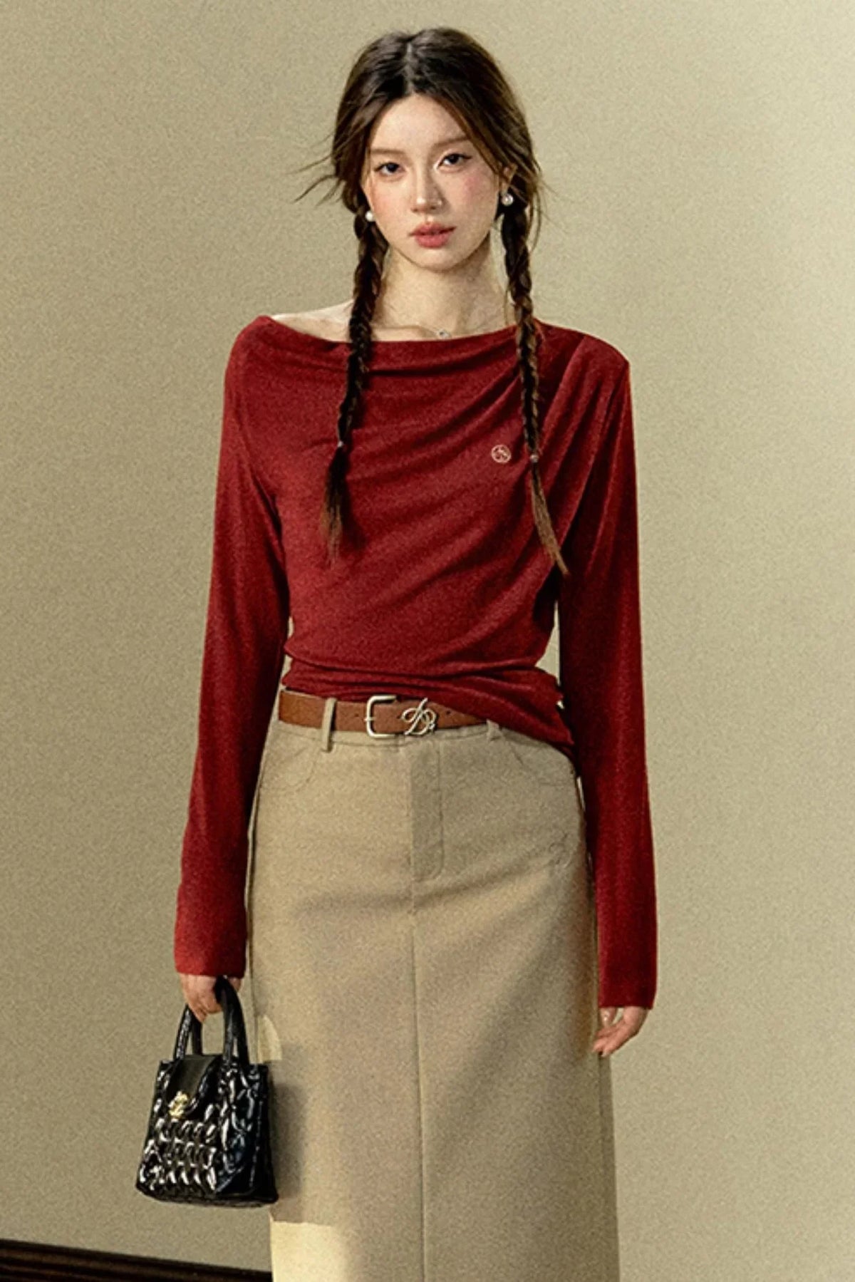 Temperament Slim Fit Irregular Top