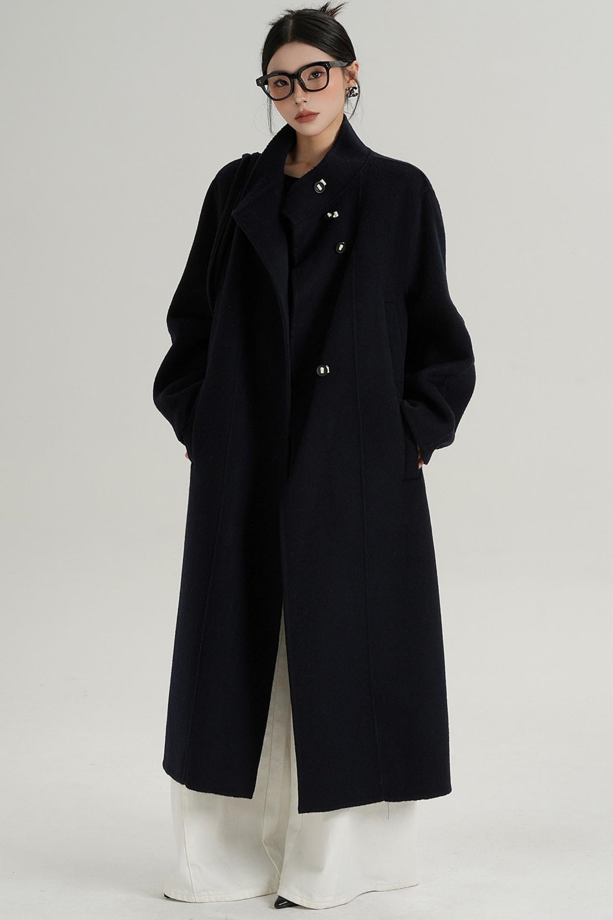 Temperament Stand-Up Woolen Coat