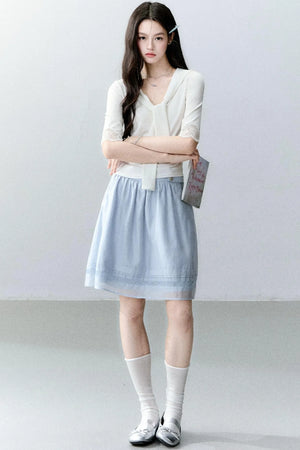 Tencel A-Line Midi Skirt