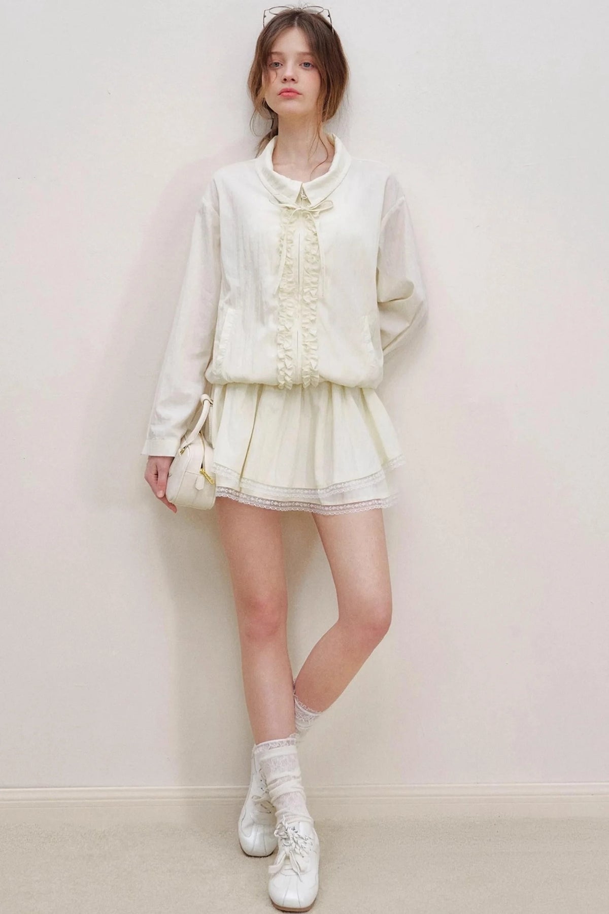 Tencel Drawstring Jacket Skirt Set-Up