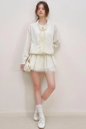 Tencel Drawstring Jacket Skirt Set-Up