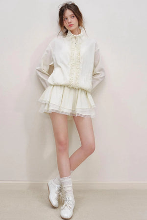 Tencel Drawstring Jacket Skirt Set-Up