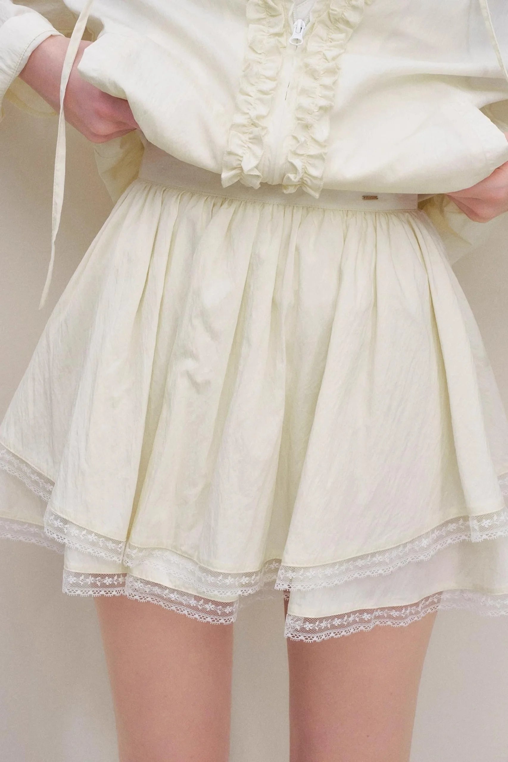 Tencel Drawstring Jacket Skirt Set-Up