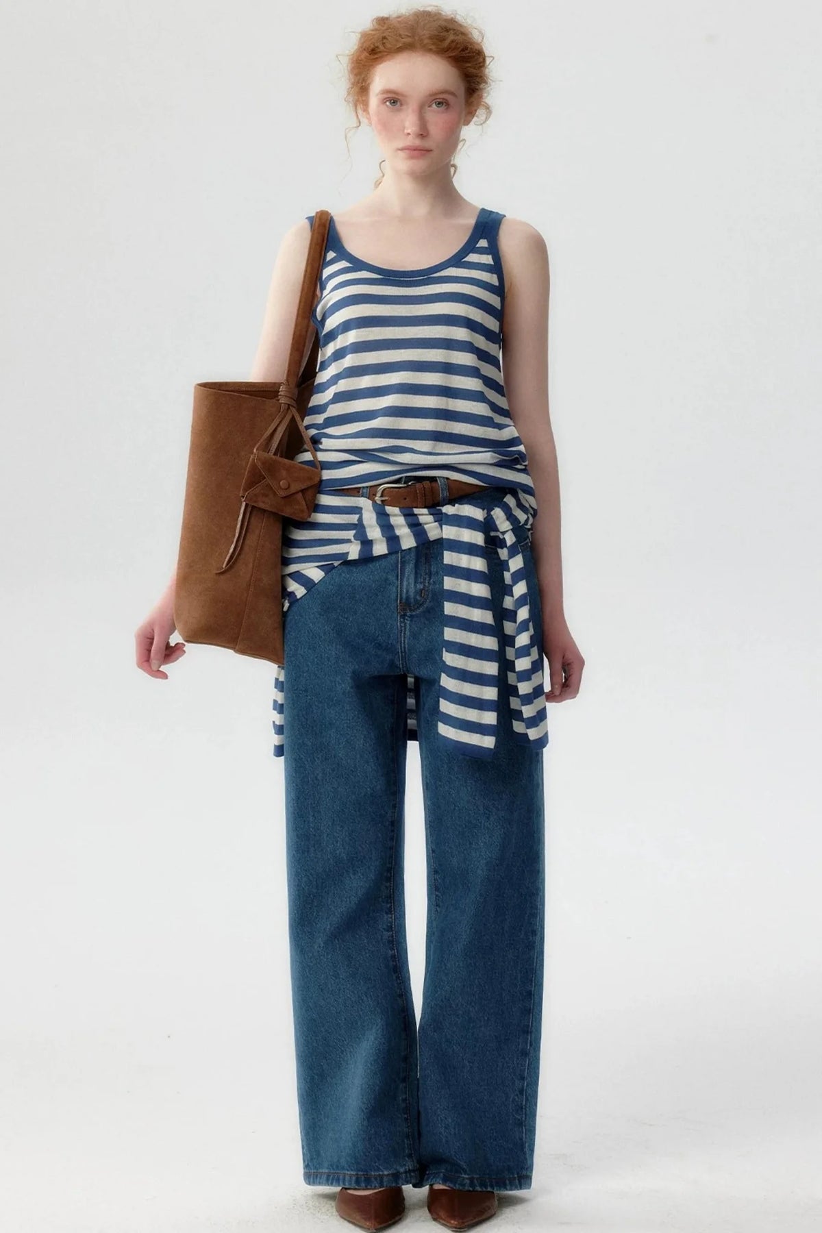 Tencel Knit Striped Two-Piece Set-Up