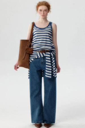 Tencel Knit Striped Two-Piece Set-Up