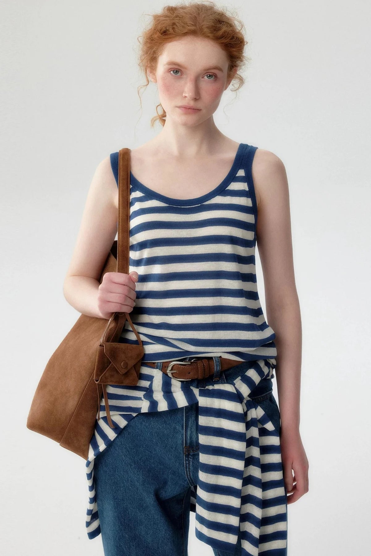 Tencel Knit Striped Two-Piece Set-Up