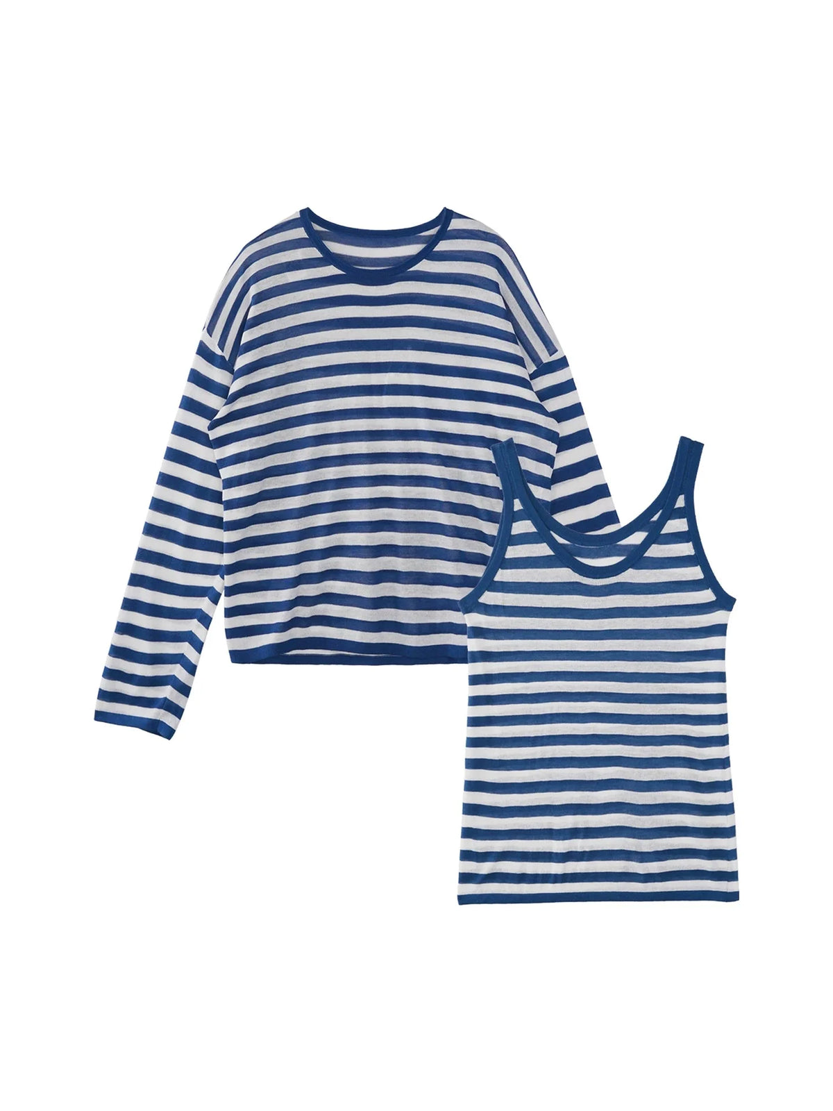 Tencel Knit Striped Two-Piece Set-Up