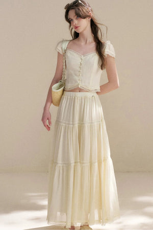 Tencel Lace Top and Skirt Set