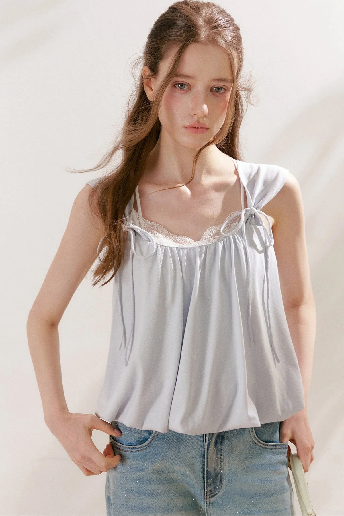 Tencel Linen Cotton Lace Camisole Top