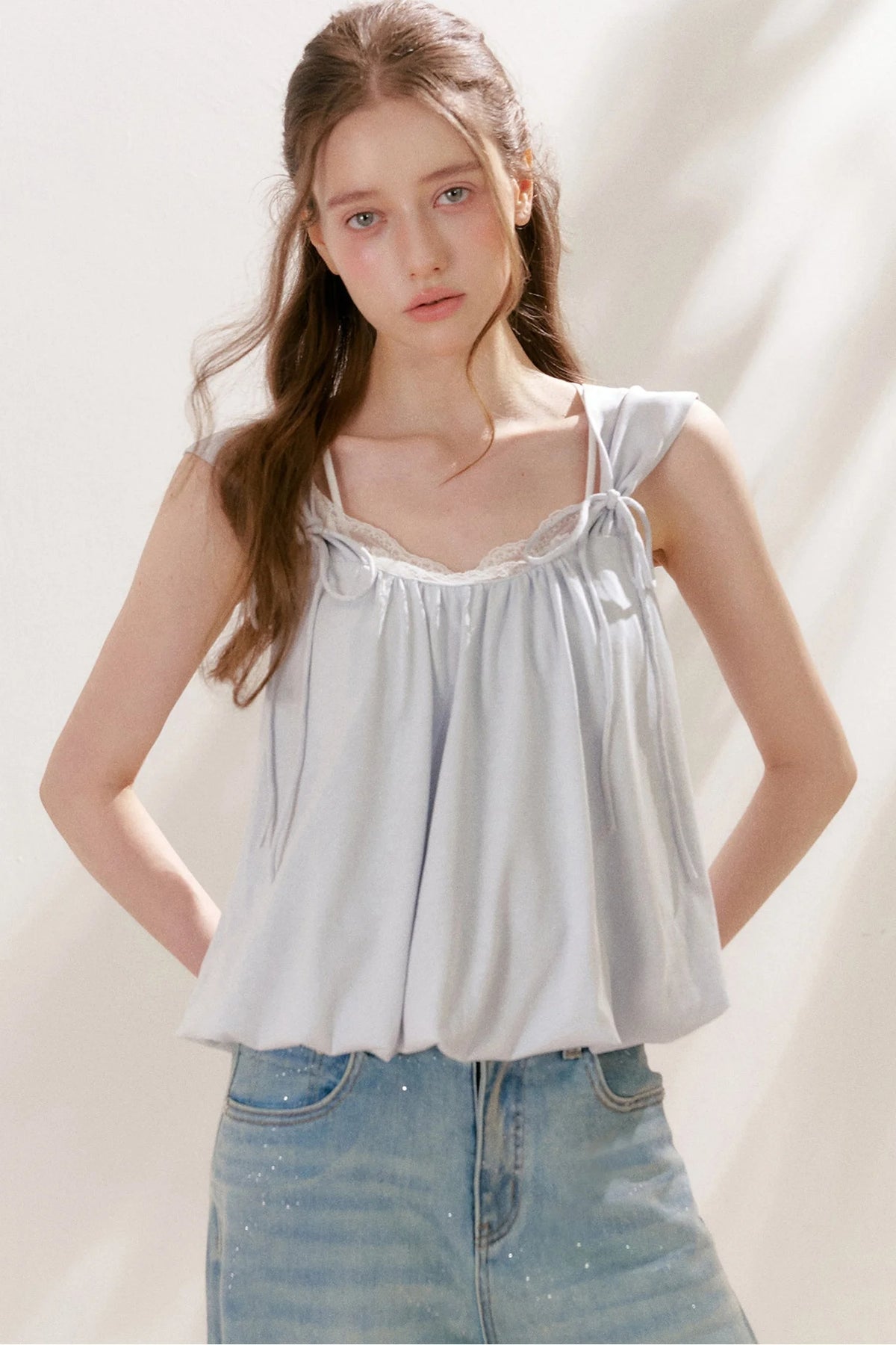 Tencel Linen Cotton Lace Camisole Top