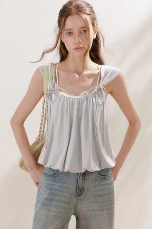 Tencel Linen Cotton Lace Camisole Top