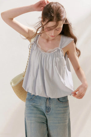 Tencel Linen Cotton Lace Camisole Top
