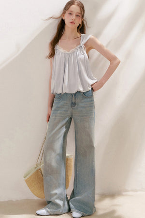 Tencel Linen Cotton Lace Camisole Top