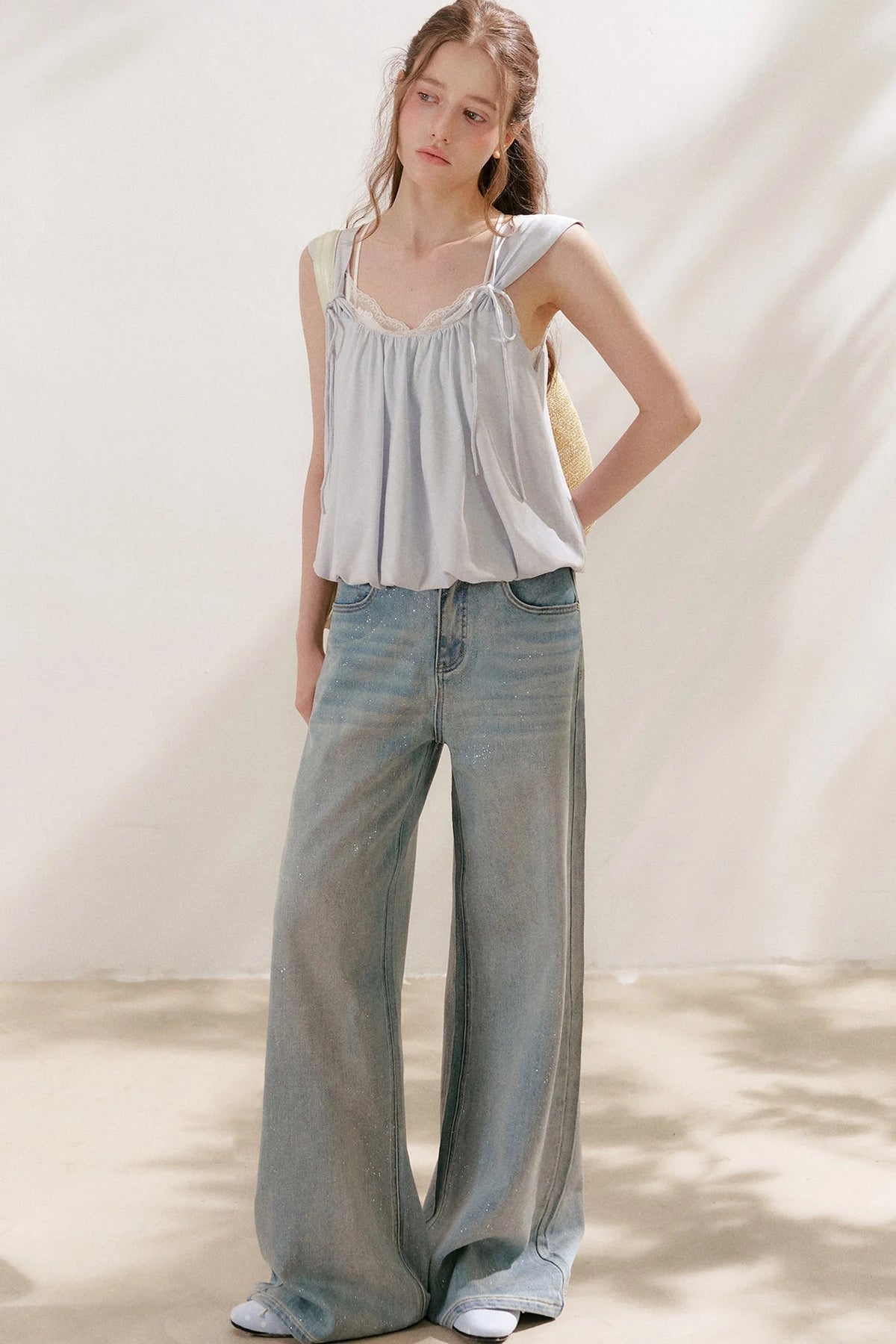 Tencel Linen Cotton Lace Camisole Top