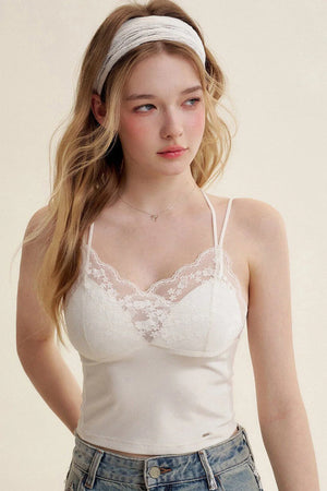 Tencel Linen Cotton Lace Camisole Top