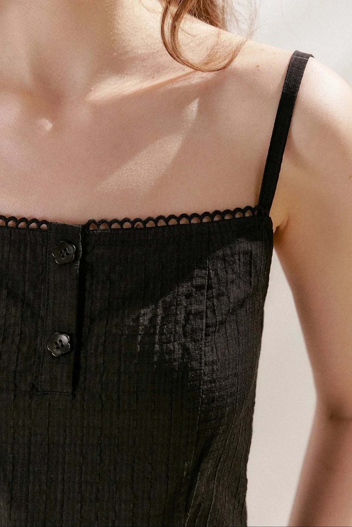 Tencel Linen Cotton Peplum Bow Camisole Top