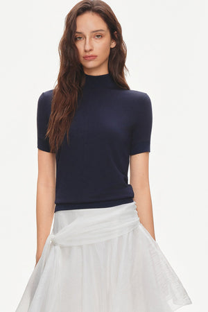 Tencel Modal Half-High Collar Blouse