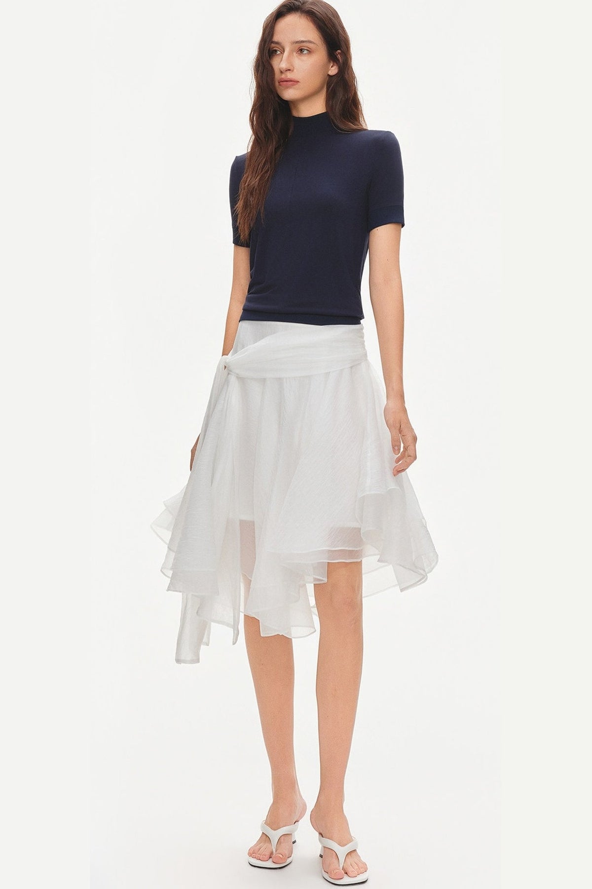 Tencel Modal Half-High Collar Blouse