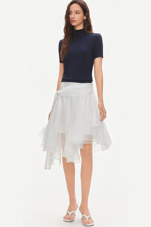 Tencel Modal Half-High Collar Blouse