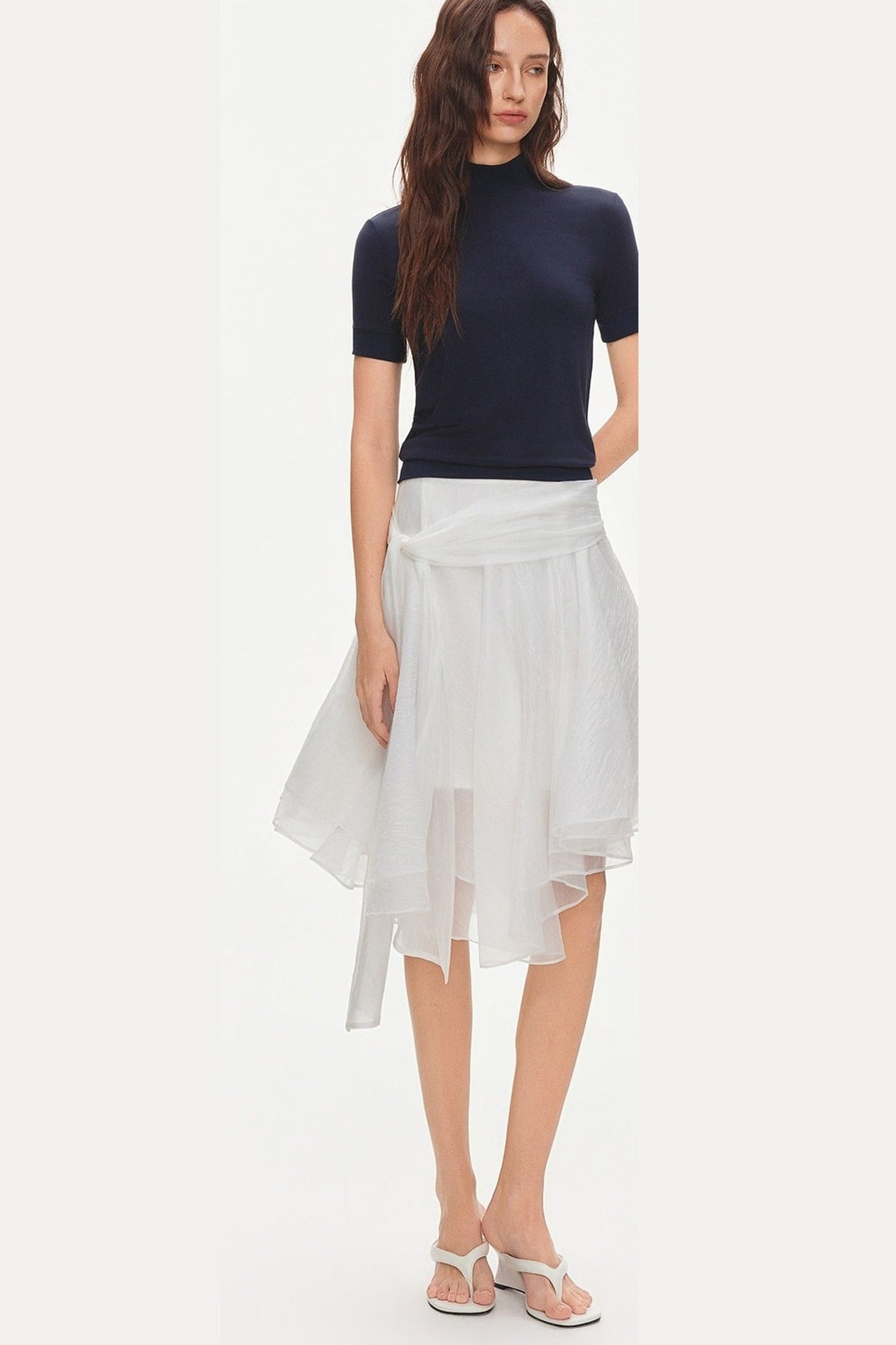 Tencel Modal Half-High Collar Blouse