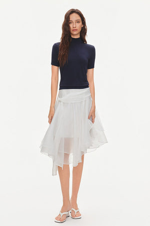 Tencel Modal Half-High Collar Blouse