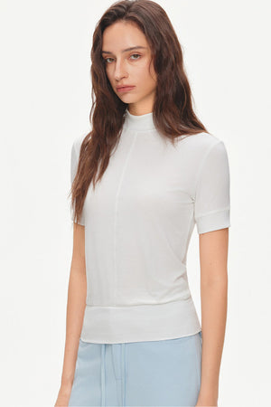 Tencel Modal Half-High Collar Blouse