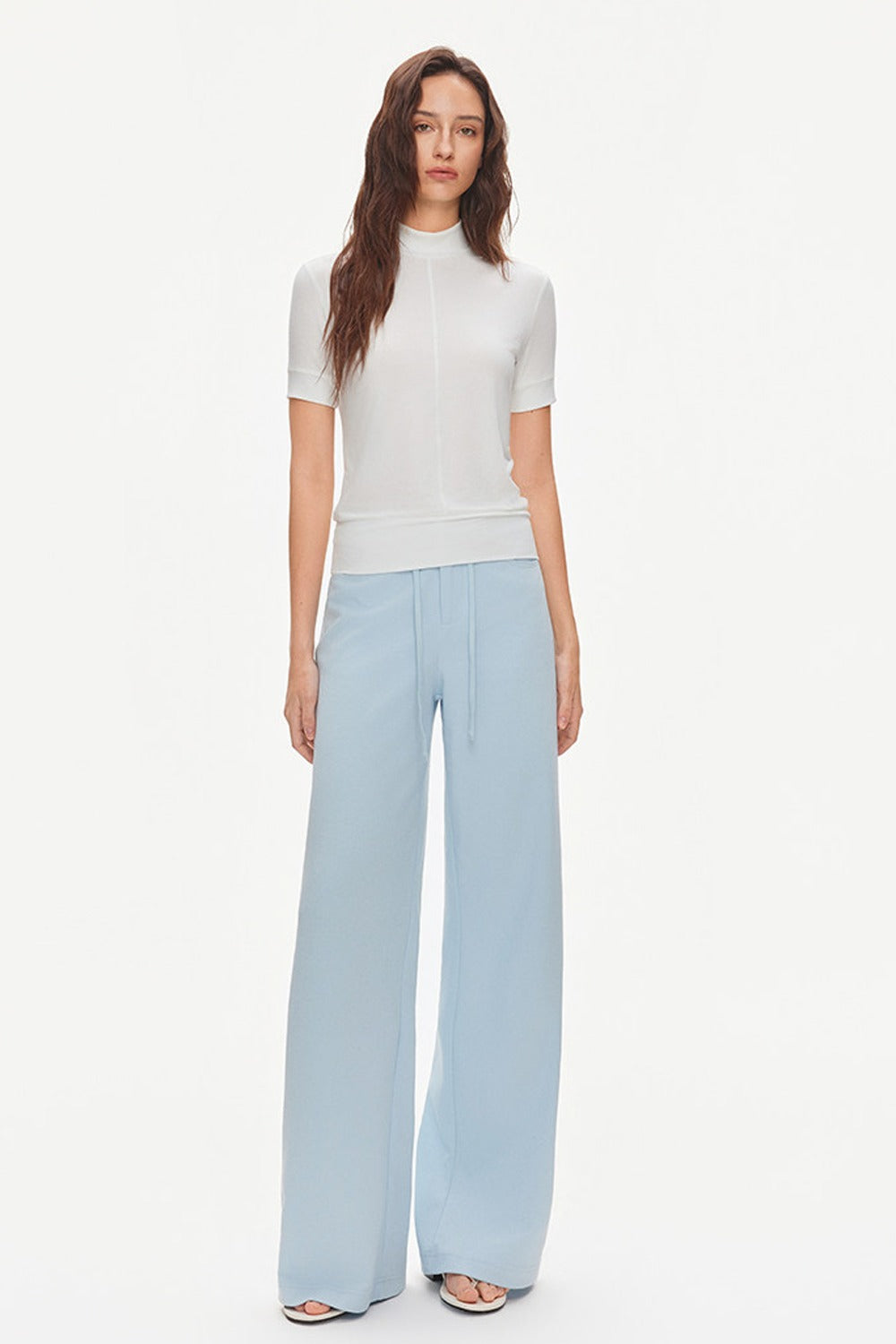 Tencel Modal Half-High Collar Blouse