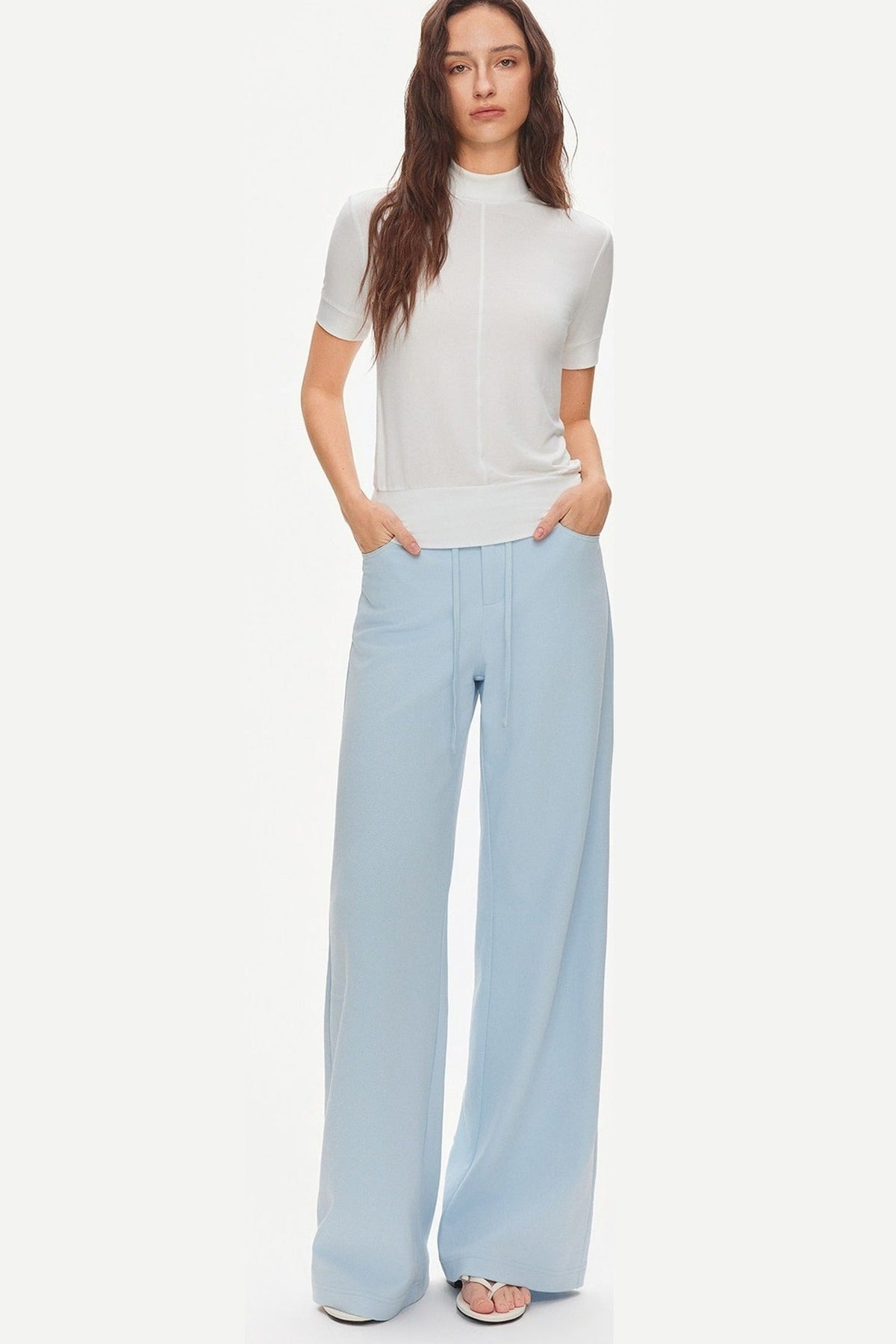 Tencel Modal Half-High Collar Blouse