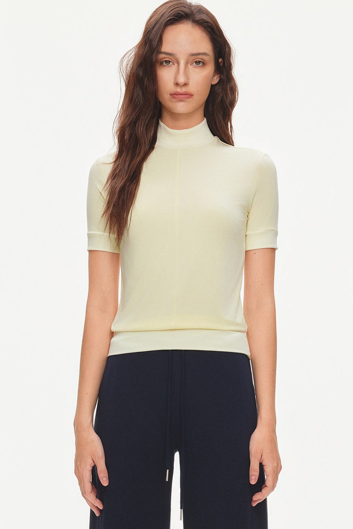 Tencel Modal Half-High Collar Blouse