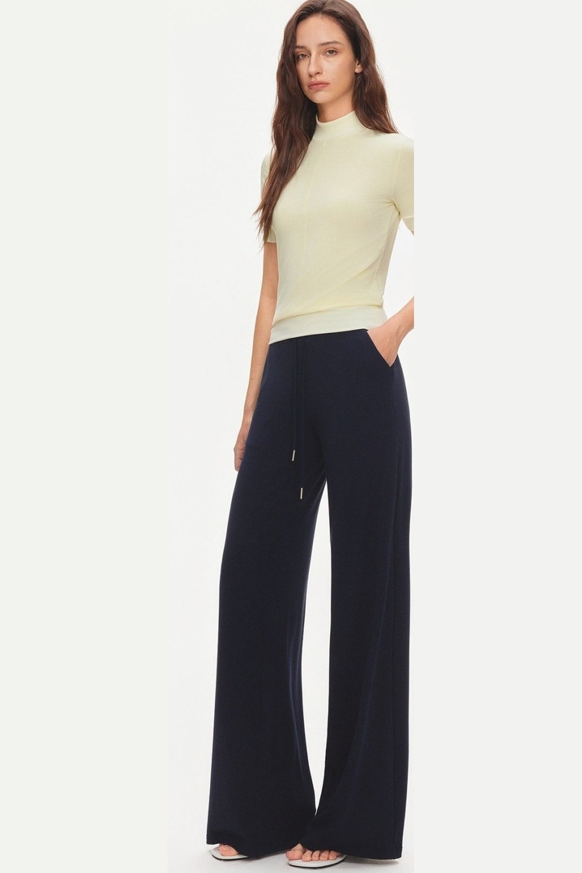 Tencel Modal Half-High Collar Blouse