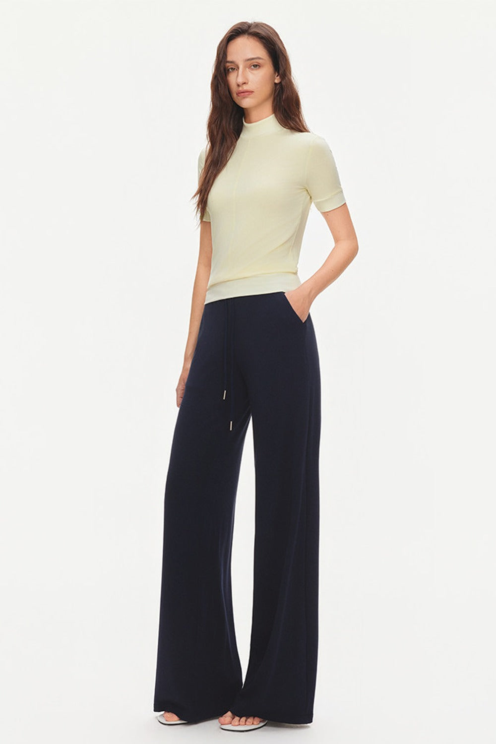 Tencel Modal Half-High Collar Blouse