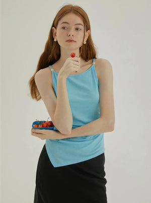 Tencel Pinch-Pleated Tank Top