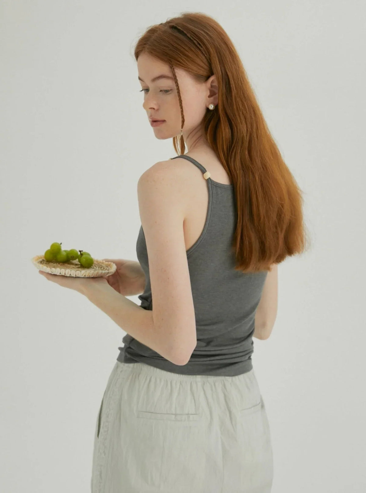 Tencel Pinch-Pleated Tank Top