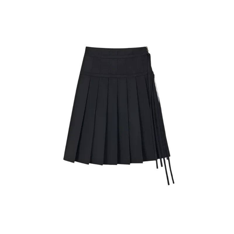 Tencel Pleated Streamer Midi Skirt