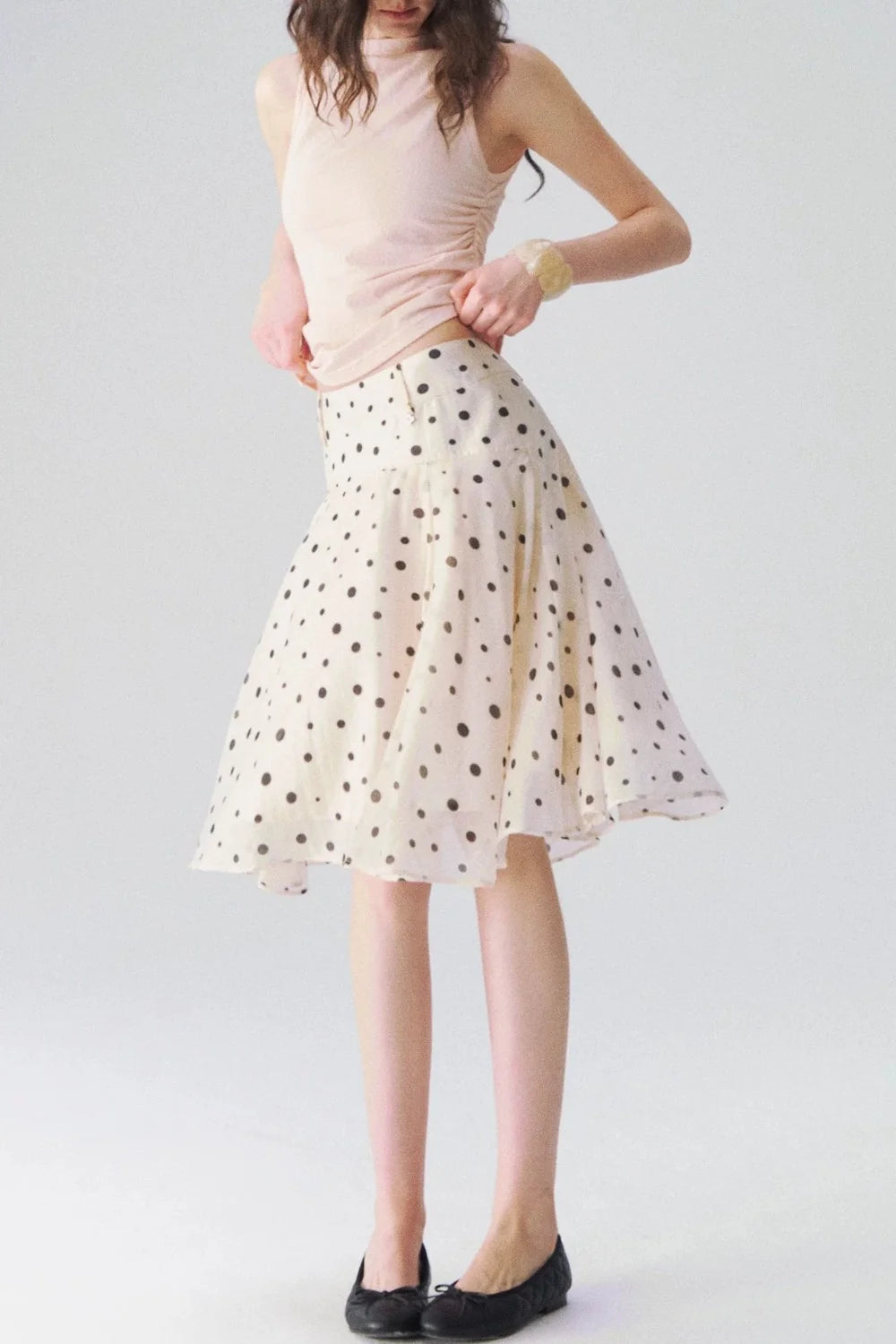 Tencel Polka Dot Skirt