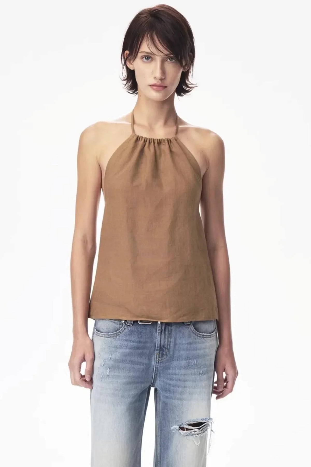Tencel Ramie Halter Top