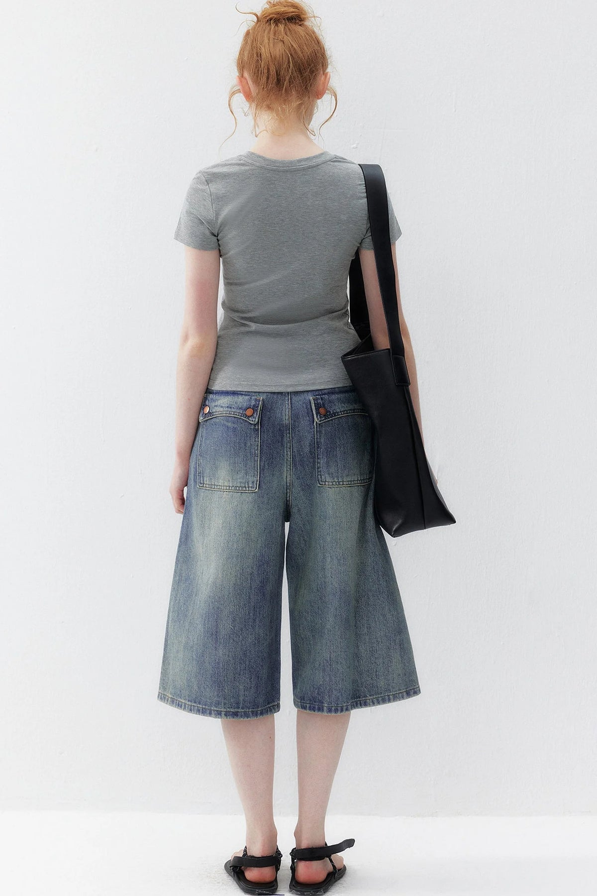 Tencel U-Neck Short-Sleeved T-Shirt