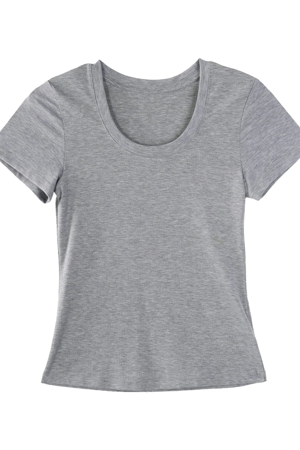 Tencel U-Neck Short-Sleeved T-Shirt